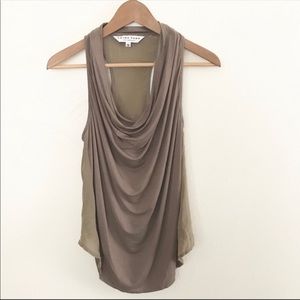 ***Trina Turk*** racer back silk cotton shirt